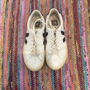 Veja size 37 White Sneakers with Black Logo